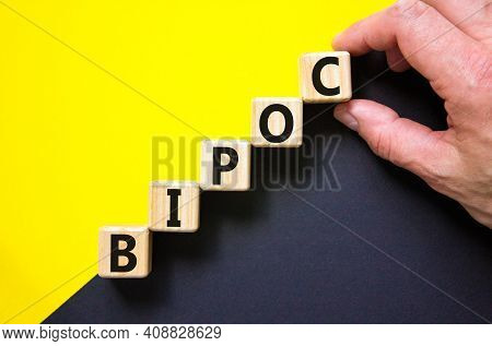 Bipoc Symbol. Abbreviation Bipoc, Black, Indigenous And People Of Color On Wooden Cubes. Beautiful Y