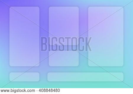 Abstract Gradient Background. Transparent Frame In Glass Morphism Style