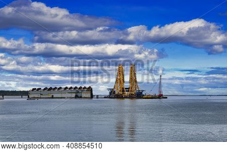 Brunswick, Georgia - January 11, 2021: The Mv Golden Ray Is A 200-meter-long Car Carrier That Capsiz