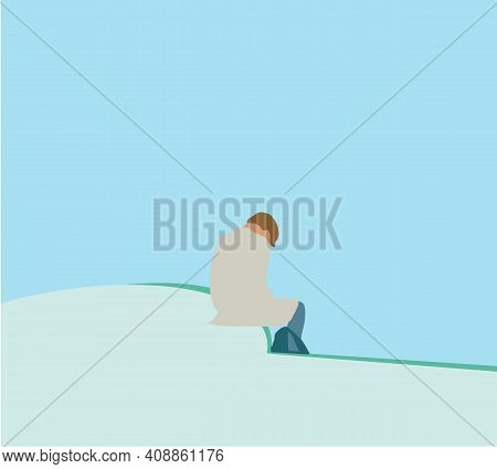 Desperate Man Unemployed Worker Sitting In City Feeling Stress And Unhappy That Have No Job Due To C