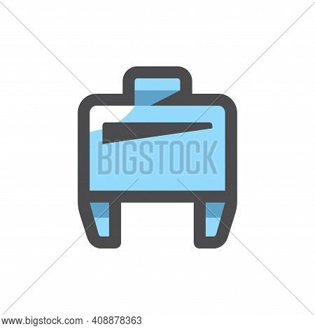 Pile Driver Hammer Vector Icon Cartoon Illustration.