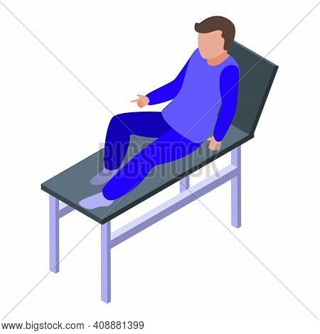 Physical Therapist Hospital Bed Icon. Isometric Of Physical Therapist Hospital Bed Vector Icon For W
