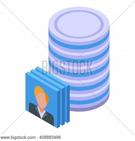 Customer Database Server Icon. Isometric Of Customer Database Server Vector Icon For Web Design Isol