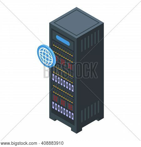 Customer Database Server Stand Icon. Isometric Of Customer Database Server Stand Vector Icon For Web