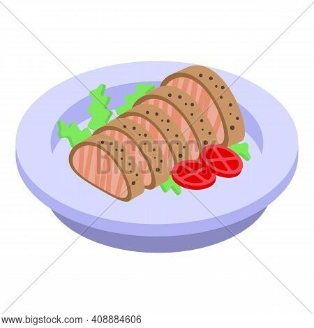 Garnish With Meat Icon. Isometric Of Garnish With Meat Vector Icon For Web Design Isolated On White 