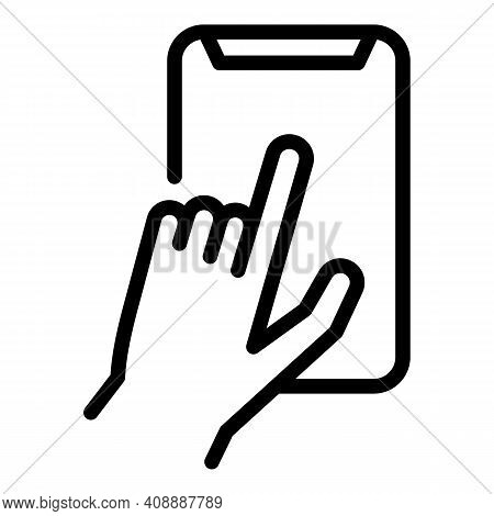Setting Up Of Smartphone Icon. Outline Setting Up Of Smartphone Vector Icon For Web Design Isolated 