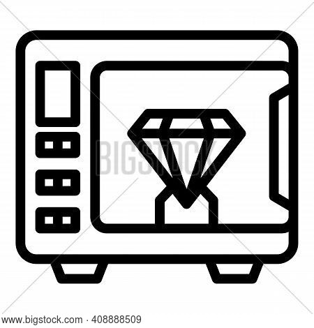 Safe Deposit Box For Diamonds Icon. Outline Safe Deposit Box For Diamonds Vector Icon For Web Design