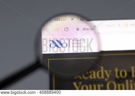 New York, Usa - 15 February 2021: American Bankers Association Aba Website In Browser With Company L