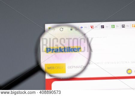 New York, Usa - 15 February 2021: Praktiker Website In Browser With Company Logo, Illustrative Edito