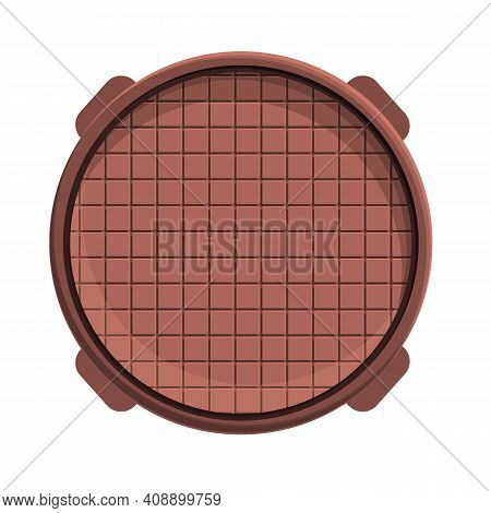 Sewer Manhole Icon. Cartoon Of Sewer Manhole Vector Icon For Web Design Isolated On White Background