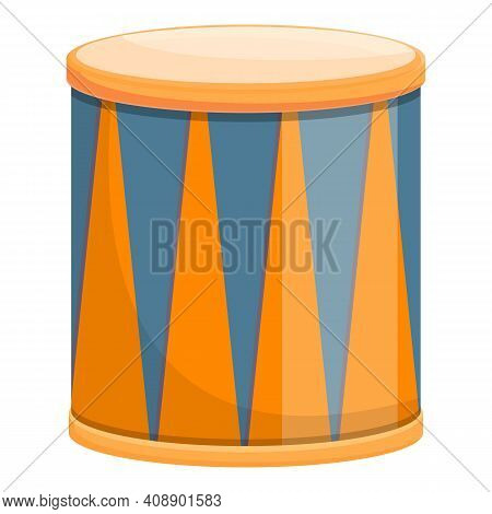 Army Drum Icon. Cartoon Of Army Drum Vector Icon For Web Design Isolated On White Background