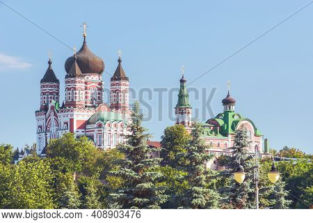 View Of The Church Building. St. Panteleimon Cathedral - An Orthodox Cathedral In The Suburbs Of Kie
