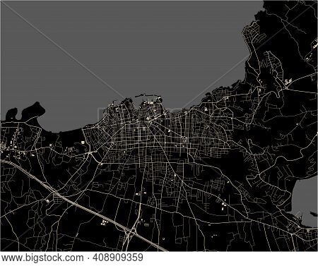 Map Of The City Of Chania, Crete, Greece