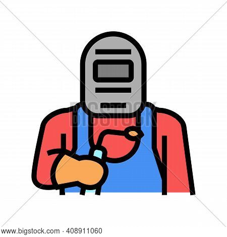 Welder Worker Color Icon Vector. Welder Worker Sign. Isolated Symbol Illustration