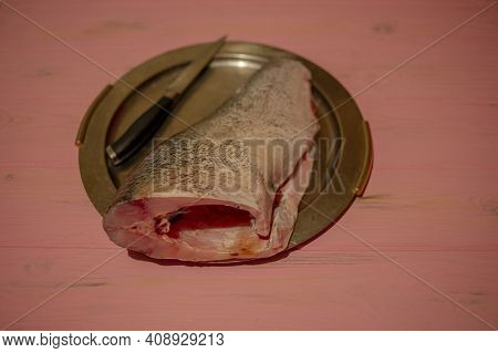 Fathead Minnow Fish Fresh. Background. Piece Of Raw Fish