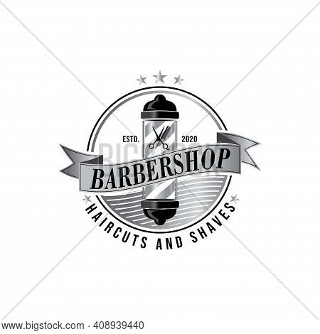 Barbershop Logo Design Template, Vector Illustration. Vector