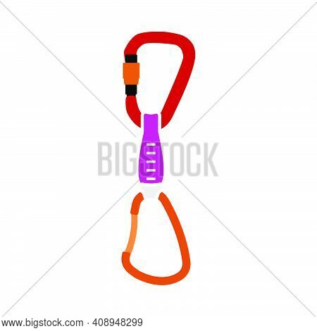 Alpinist Quickdraw Icon. Flat Color Design. Vector Illustration.