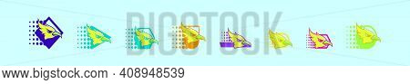 Set Of Roadrunner Cartoon Icon Design Template With Various Models. Modern Vector Illustration Isola