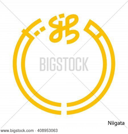 Coat Of Arms Of Niigata Is A Japan Prefecture. Vector Heraldic Emblem