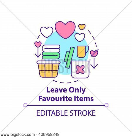 Leave Only Favourite Items Concept Icon. Sorting Necessary Things And Junk Idea Thin Line Illustrati