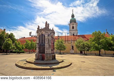 Town Of Karlovac Main Square Architecture View, Central Croatia