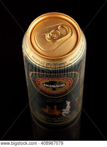 Lviv, Ukraine - July 11, 2020: Eichbaum Beer In A German Can