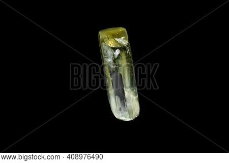 Macro Mineral Stone Gedanite Black Background