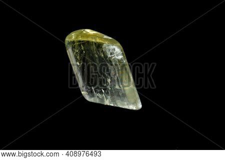 Macro Mineral Stone Gedanite Black Background