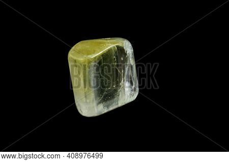 Macro Mineral Stone Gedanite Black Background