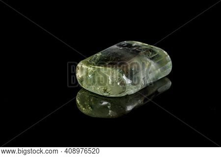 Macro Mineral Stone Gedanite Black Background