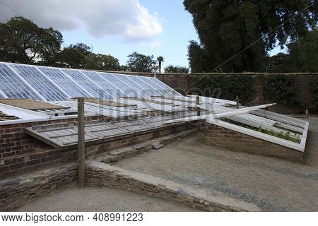 Saint Austell (england), Uk - August 19, 2015: Greenhouse Inthe Lost Gardens Of Heligan, Cornwall, E