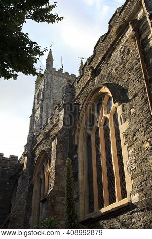 Fowey (england), Uk - August 19, 2015: Fowey Church, Cornwall, England, United Kingdom.