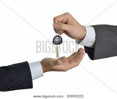 hand giving keys