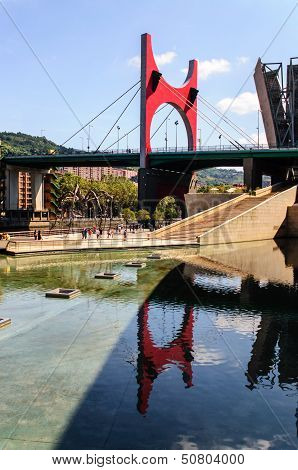 Bridge with reflection in Bilbao, Spain