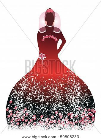 Beautiful bride silhouette