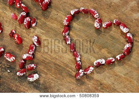 Heart From Red And White Beans