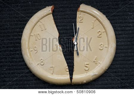 Broken Frozen Clock Face