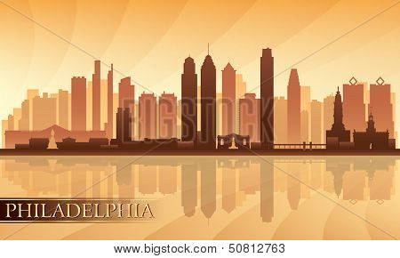 Philadelphia City Skyline Detailed Silhouette