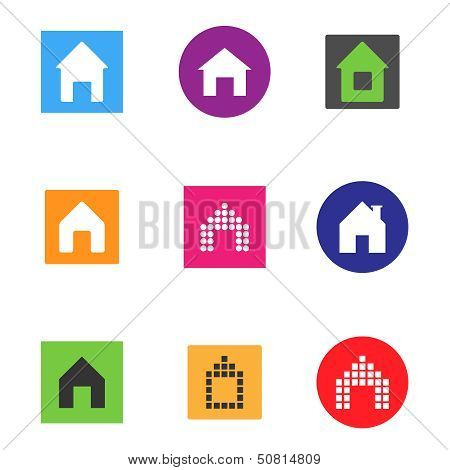 Vector Color Home Icon Set