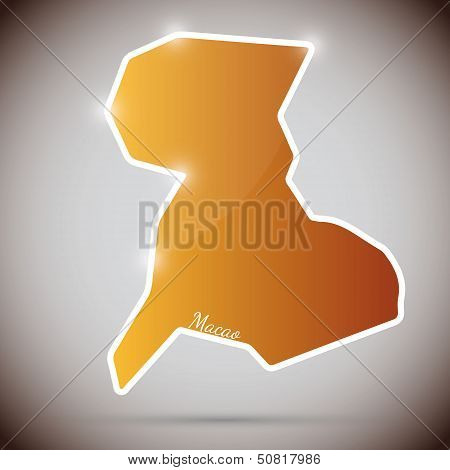 vintage sticker in form of Macao