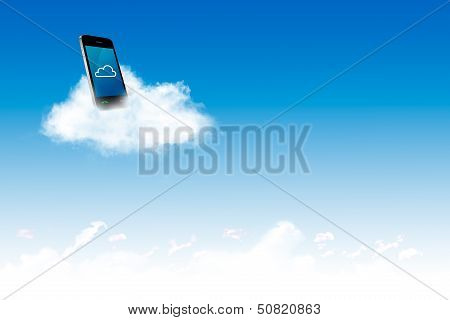 Phone On The Cloud, For Cloud Computing Concept And Business