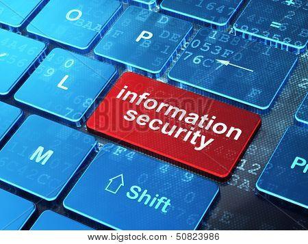Privacy concept: Information Security on computer keyboard backg
