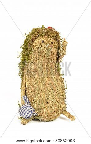 Handmade Hedgehog Of Hay And Moss