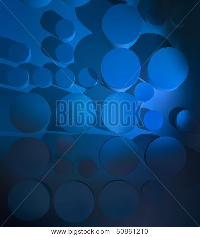 Abstract background with blue circles and shadows
