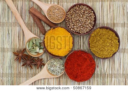 Selection of Indian spices