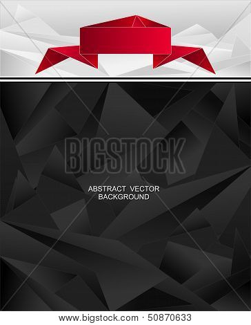 Abstract geometric background with origami ribbon