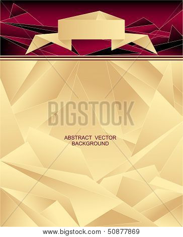 Abstract geometric background with origami ribbon
