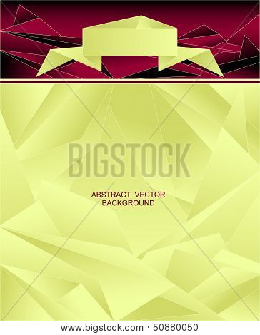 Abstract geometric background with origami ribbon