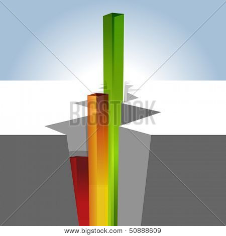 A 3d image of groundbreaking profits.