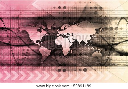 Futuristic Digital Network with Data Communication Art